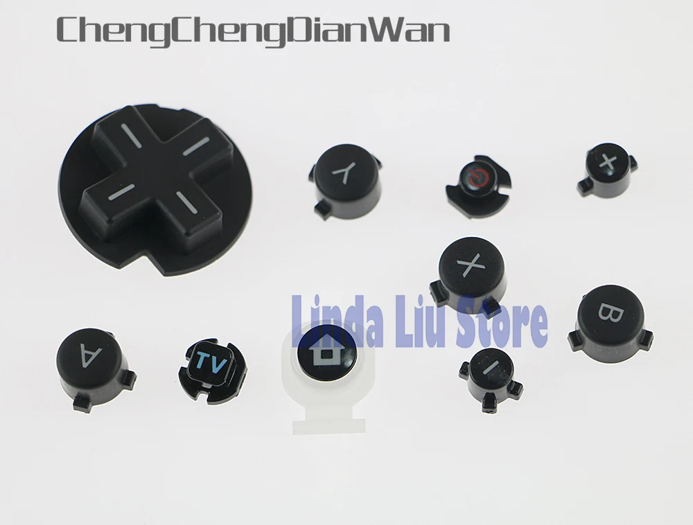 Chengdianwan Полная кнопка черная пластиковая питания домашняя ABXY D-Pad Замена для Wii U WIIU