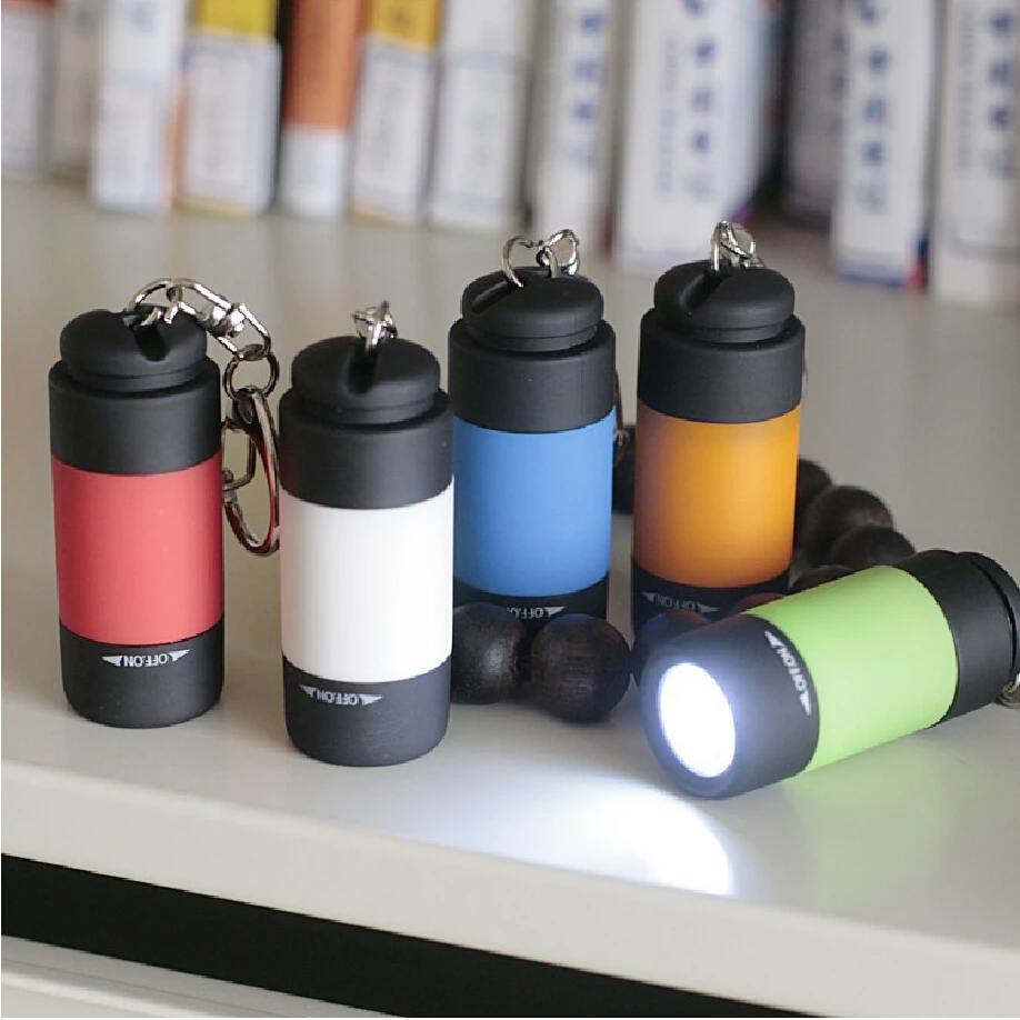 LED mini flashlight USB charging key light glare gift | Лампы и освещение
