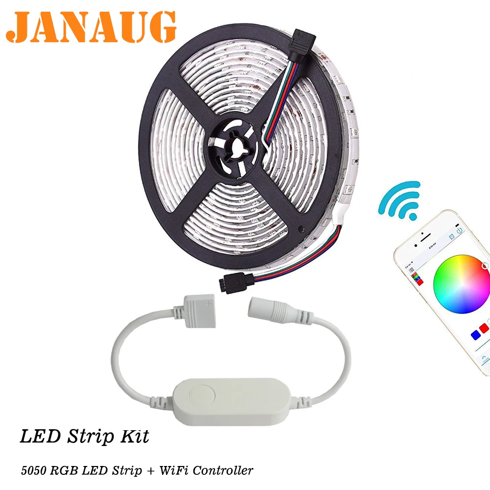 Умная Светодиодная лента с Wi Fi контроллером 5050 RGB RGBW 5 м 10 адаптером питания