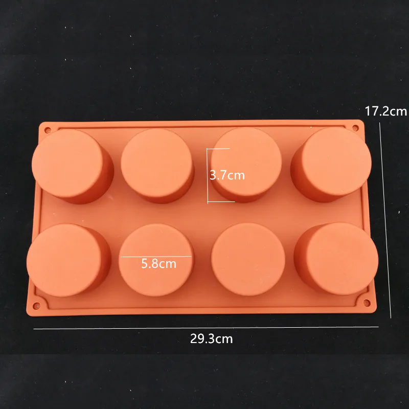 8 полостей ручной работы силиконовая форма для мыла 3d круглая Полимерная глина свеча пудинг формы шоколадный помадка формы для выпечки, кухонные принадлежности инструмент для выпечки