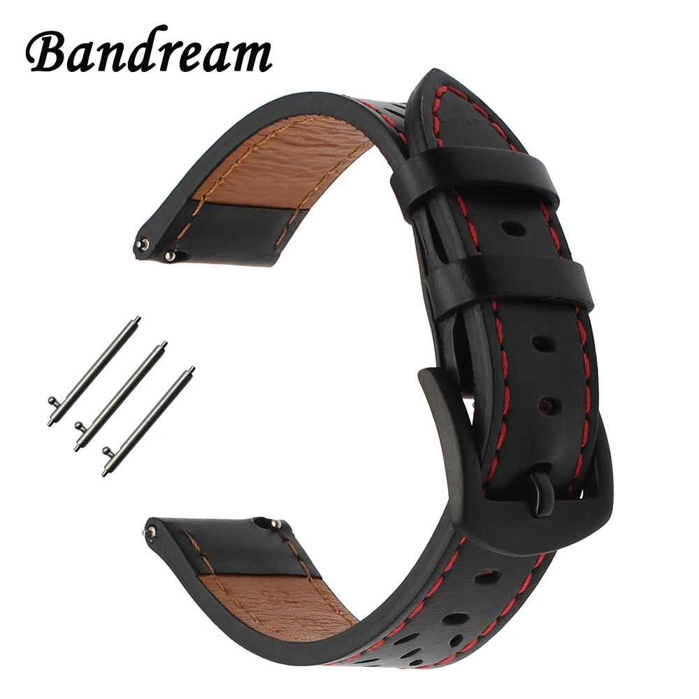 Итальянский ремешок для часов 20 мм из натуральной кожи Garmin Vivoactive3 Ticwatch 2 / E Samsung Gear