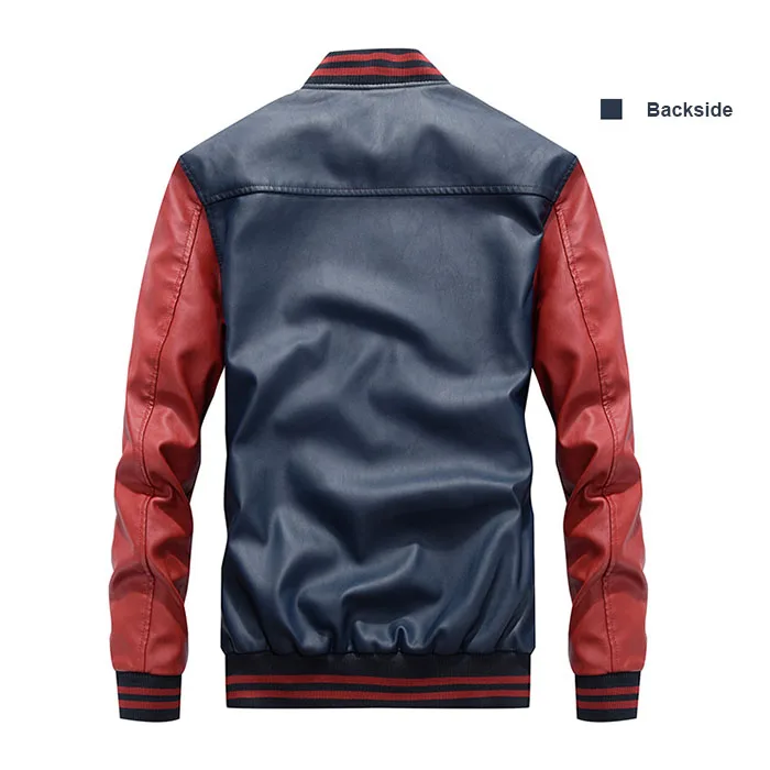 Winter Autumn Stylish Pu Leather Jacket Men Fashion Stand Collar Spring Thick Fleece Baseball | Мужская одежда
