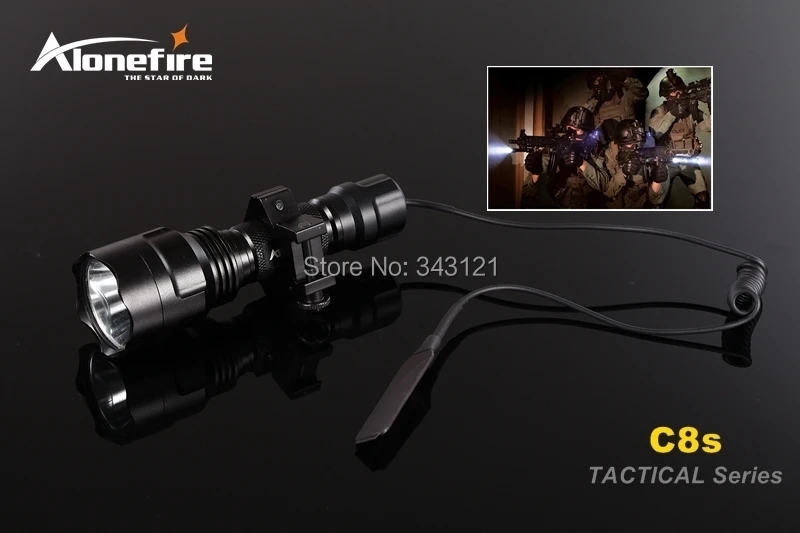 AloneFire Тактический светильник C8 CREE XM-L2 U3 светодиодный фонарь страйкбол прицел ружья светильник 18650 перезаряжаемая батарея