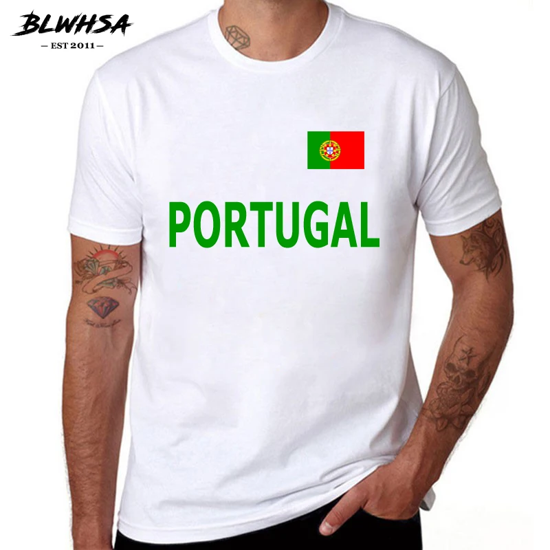 

Футболка мужская летняя с надписью, флагом Португалии и коротким рукавом