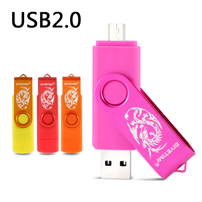 USB флеш накопитель Biyetimi 64 ГБ 32 16 двойное использование Android OTG 2 0 Micro карта памяти