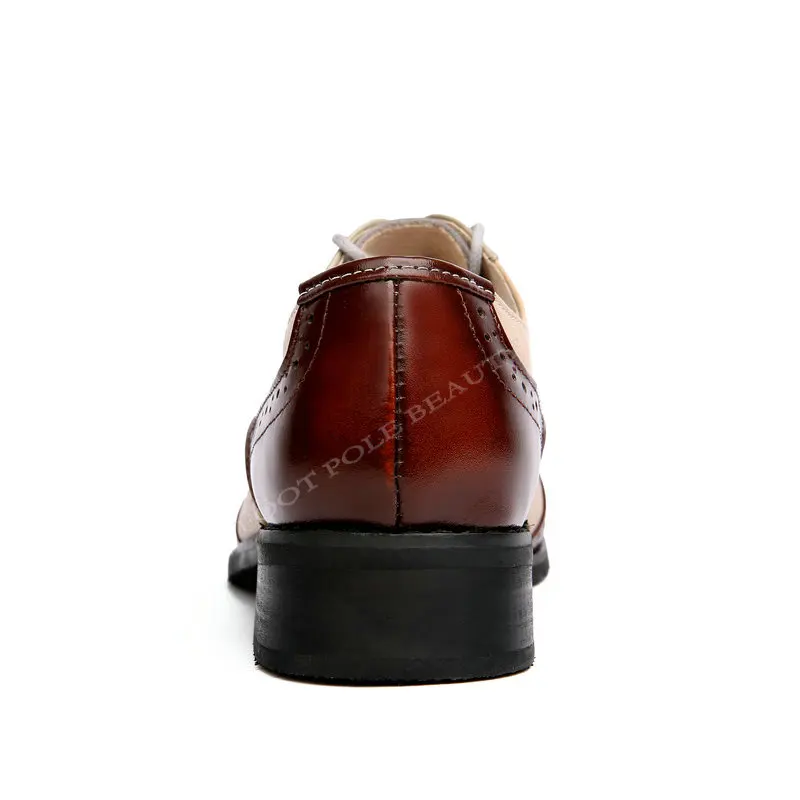 Мужские туфли-оксфорды в британском стиле черные кожаные туфли-броги ручной