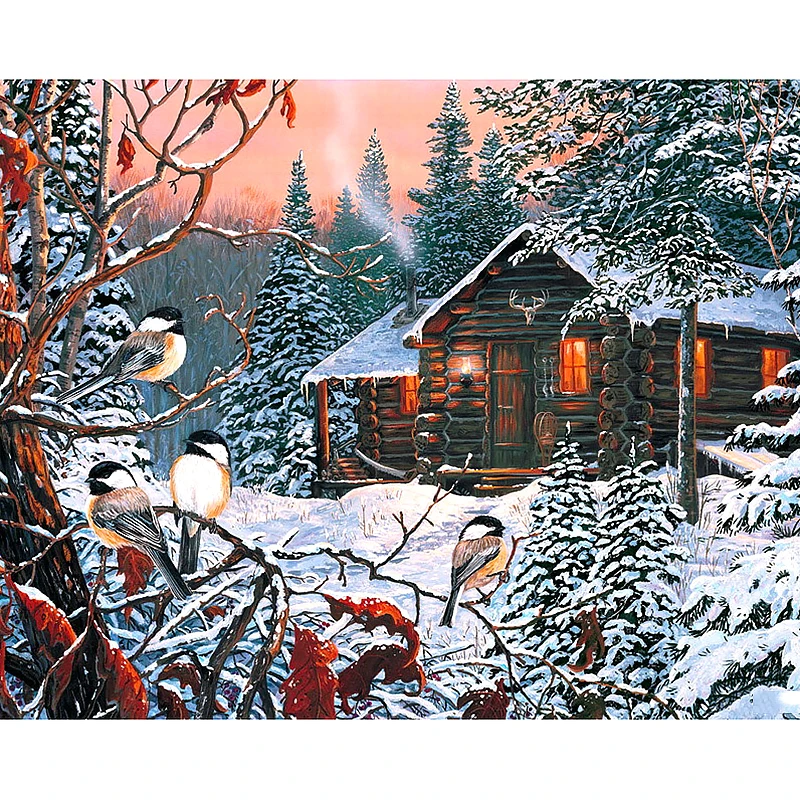 Картина H951 Scenic hut 3d картина из страз полноразмерная | Дом и сад