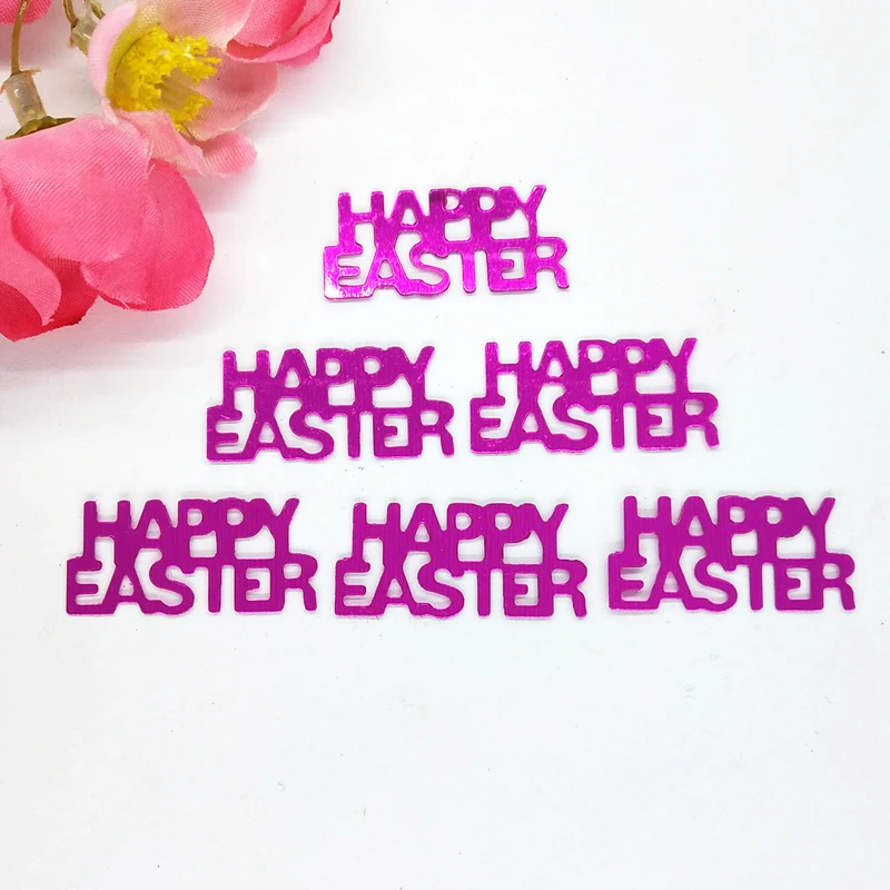 400 шт./лот 27 мм блестки с пасхальными буквами из ПВХ плоские пайетки ремесла