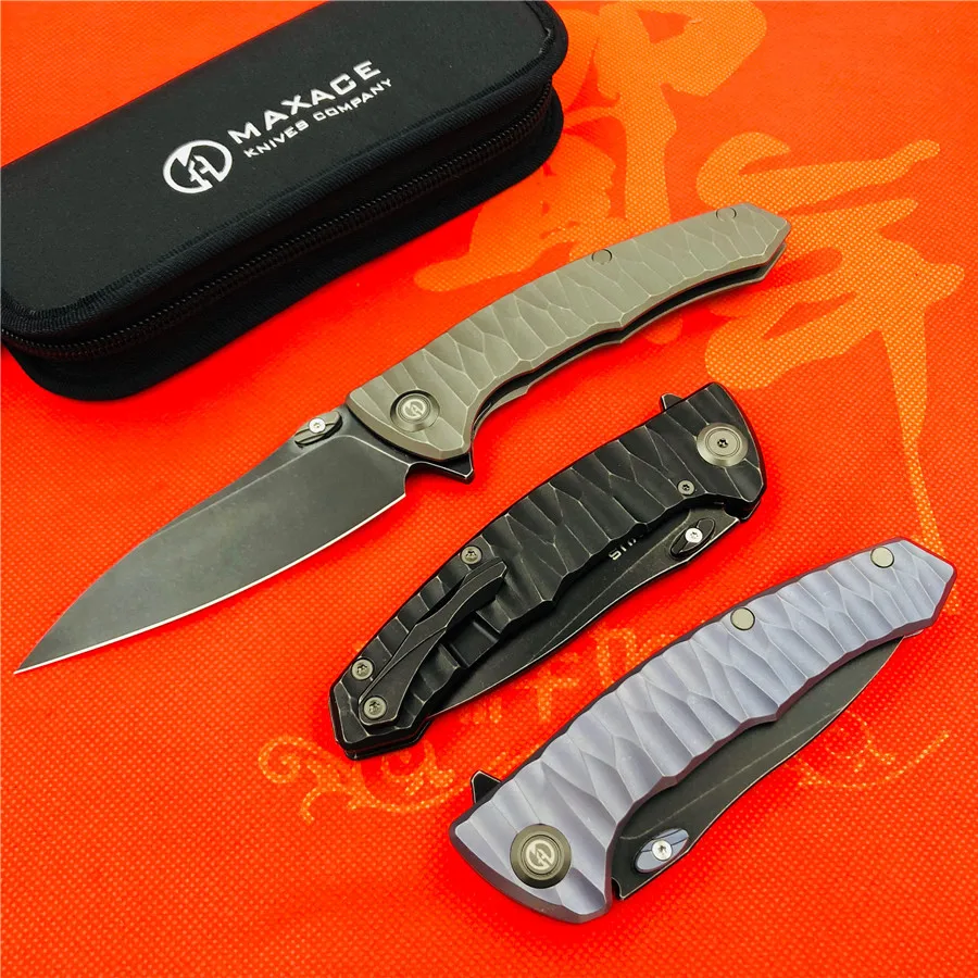 MAXACE Ворон Флиппер складной нож M390 лезвие TC4 титановая ручка Открытый лагерь Охота выживания карманные Кухонные Ножи EDC инструменты