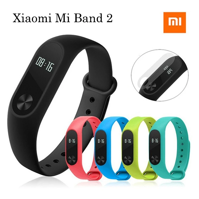 Оригинальный Смарт браслет Xiaomi Mi Band 2 фитнес монитор сердечного ритма Band2 с OLED