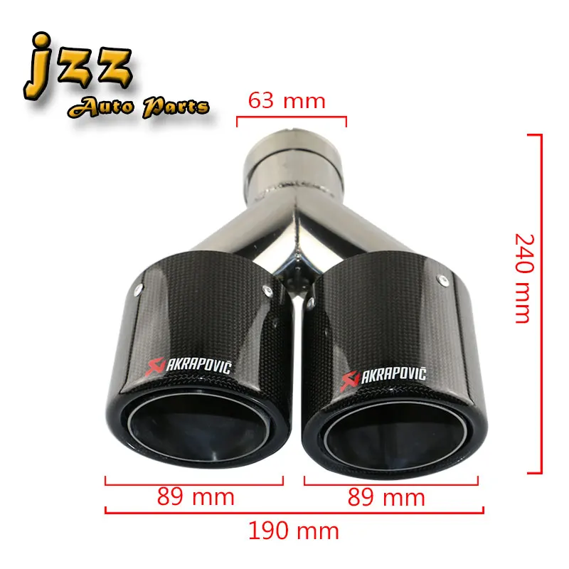 JZZ 1 шт. akrapovic 2,5 ''углеродная выхлопная труба глушитель наконечник 3,5'' из стеклопластика, автомобильный выхлопная труба курительная труба автомобильный стиль