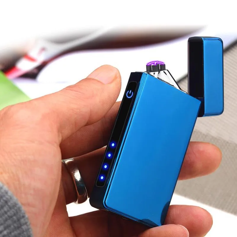 USB зарядка сенсорный переключатель прикуривателя плазменный импульсный двойной дуги ветрозащитная беспламенная Электронная зажигалка сигары Зажигалки для трубки