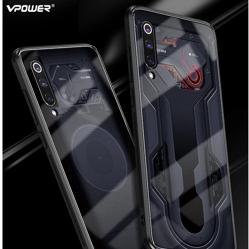 Vpower Mi9 Glass Patterned Case for Xiaomi SE Protector Back Cover Silicone Soft Edge Coque mi 9 M9 Cases | Мобильные телефоны и