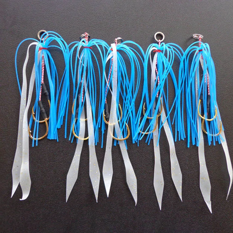 10 шт силиконовые светящиеся рыболовные приманки с крючками юбка помощь крючок