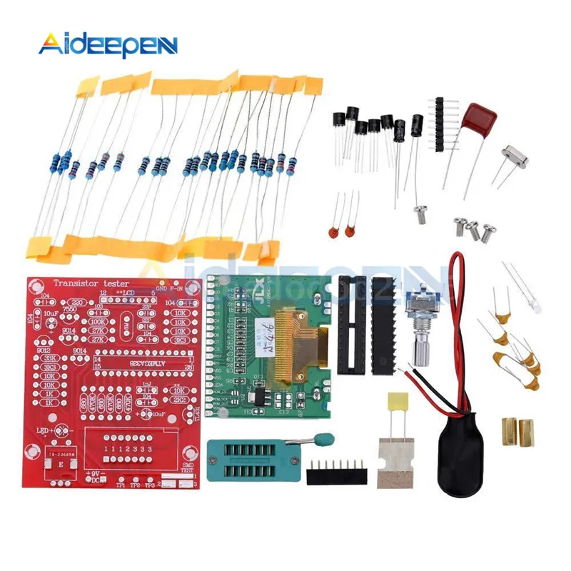 

LCD M328 Transistor Tester DIY Kit LCR Diode Triode Capacitance ESR Voltage Meter PWM Square Wave Frequency Signal Generator