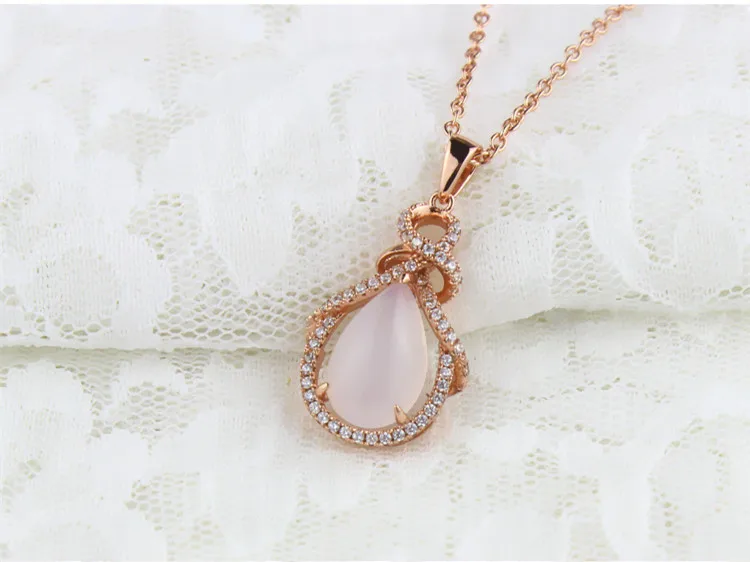 Ожерелье с подвеской из чистого халцедона для женщин модные подарки влюбленных