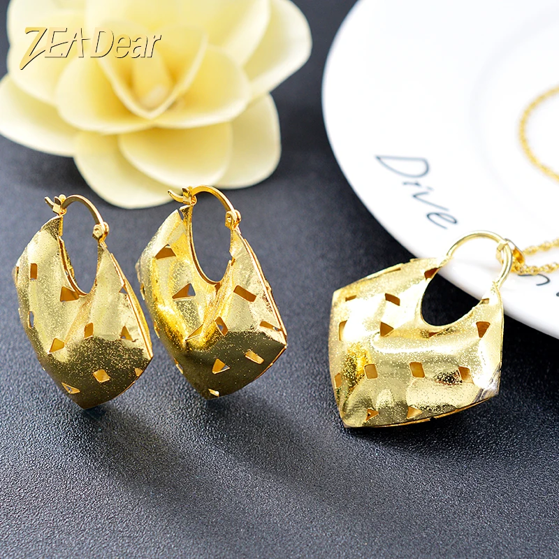 

Diana baby Jewelry Ethnic Square Jewelry Set Women Necklace Earrings Pendant Water Drop Jewelry Findings For Party Jewelry Gift