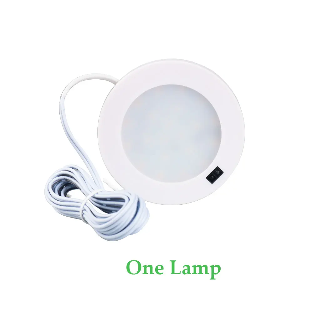 White 12V светодиодная подсветка под шкаф движения Сенсор ИК серебряный круглый светодиодный точечный шкаф лампа Дисплей чехол книжка чехол Освещение в помещении светильник s - Цвет: White