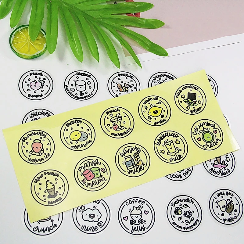 Happy Monkey 5 sheet/Pack Transparent Stick Figure Stickers For Slime Box Cartoon Slime DIY Accessories Gift Toy For Kids Adults