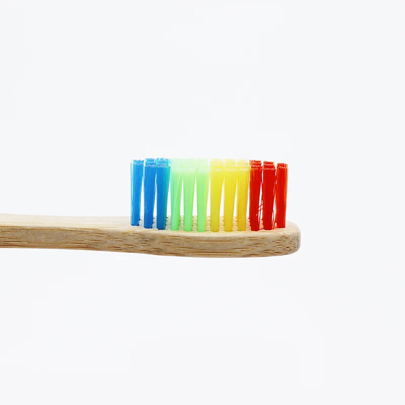 10 шт. цветная деревянная Радужная бамбуковая зубная щетка мягкая щетина для