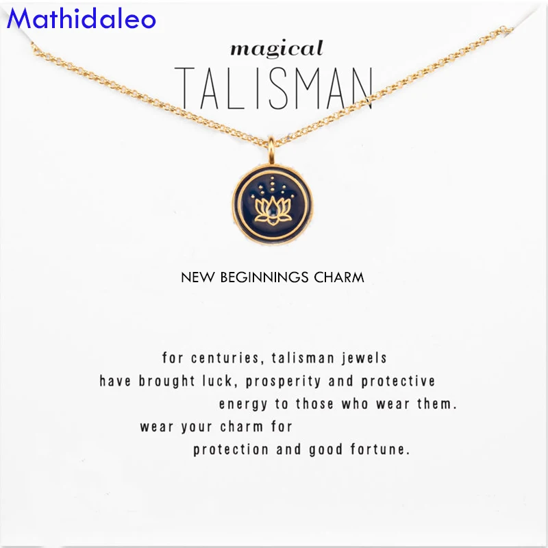 Сверкающее волшебное ожерелье Talisman яркое эмалированное темно синего цвета