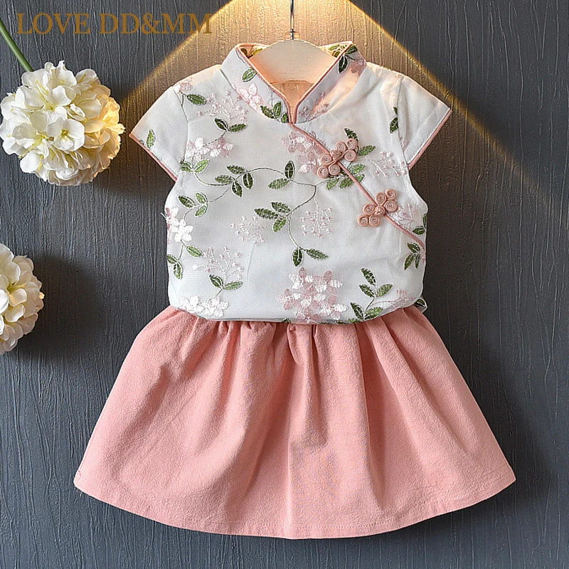 Женский костюм в стиле Ципао LOVE DD & MM рубашка с вышивкой и юбка национальном ретро