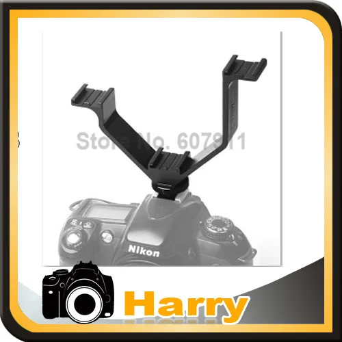 EPhoto Flash Hot Shoe V Mount двойной кронштейн для видеосъемки микрофонов или мониторов |
