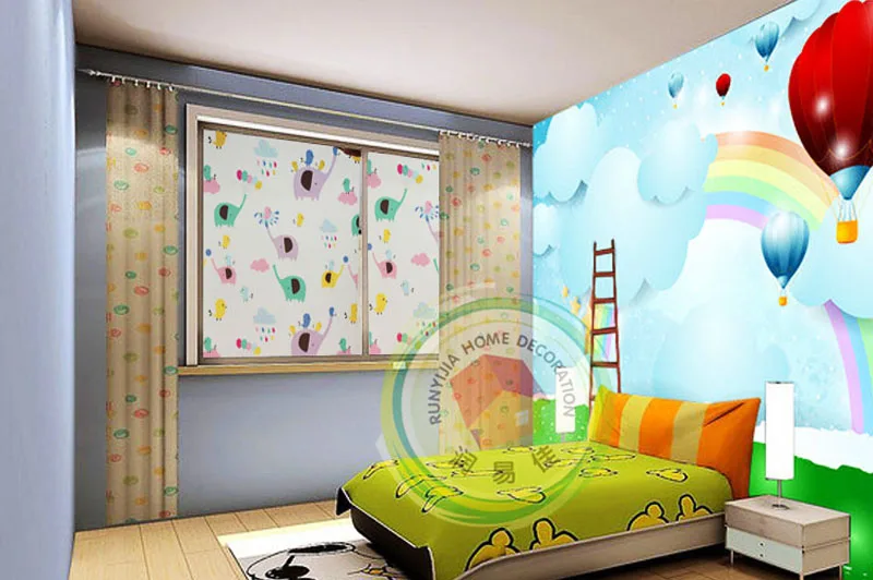 Симпатичные картины слона красочное декоративное витражное стекло оконные