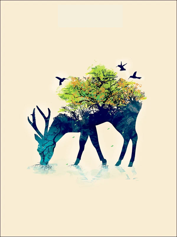Nordic Minimalist Modern Watercolor Canvas Painting Art HD Print Poster Elk Deer Head Wall Stickers Living Room Home Decor Mix | Дом и сад