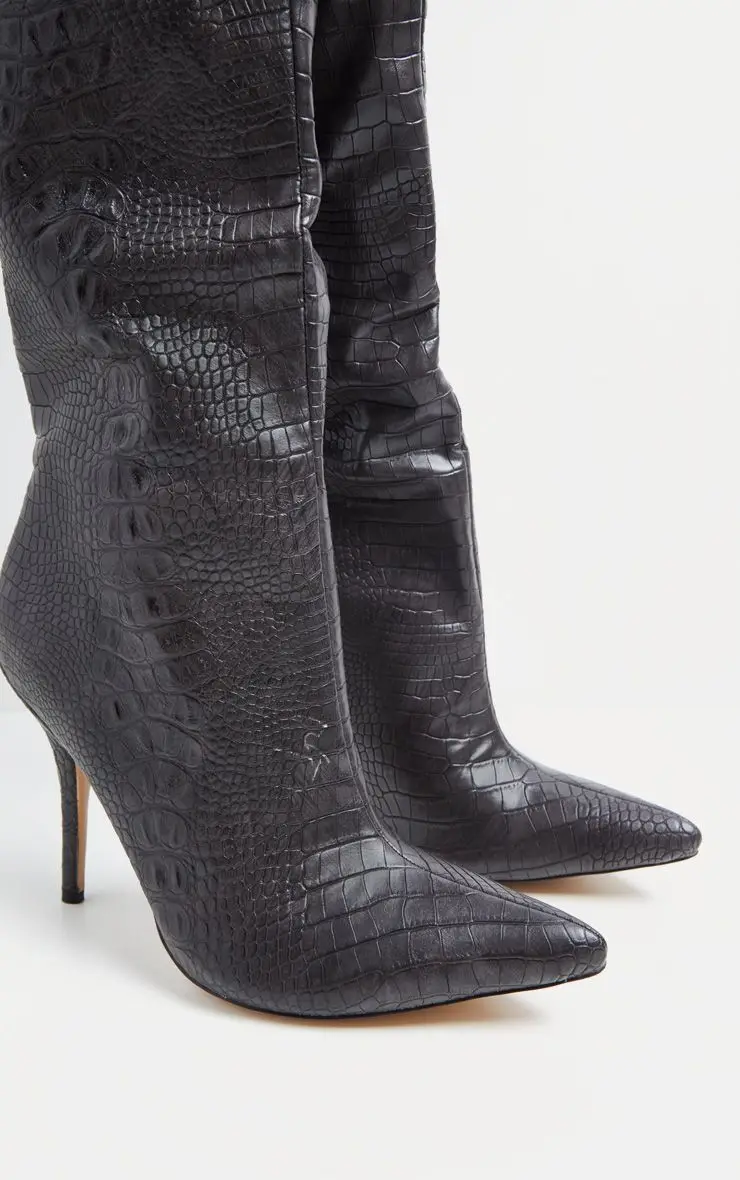 Женские ботфорты на тонком высоком каблуке с острым носком размеры 5-10 5 | Обувь