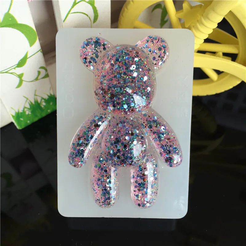 DIY мультфильм медведь Силиконовые гладкие формы для торта глина смолы