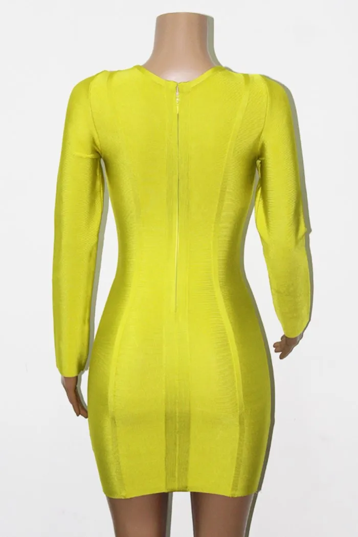 2019 Новое поступление Бандажное платье дешевая скидка онлайн жёлтое