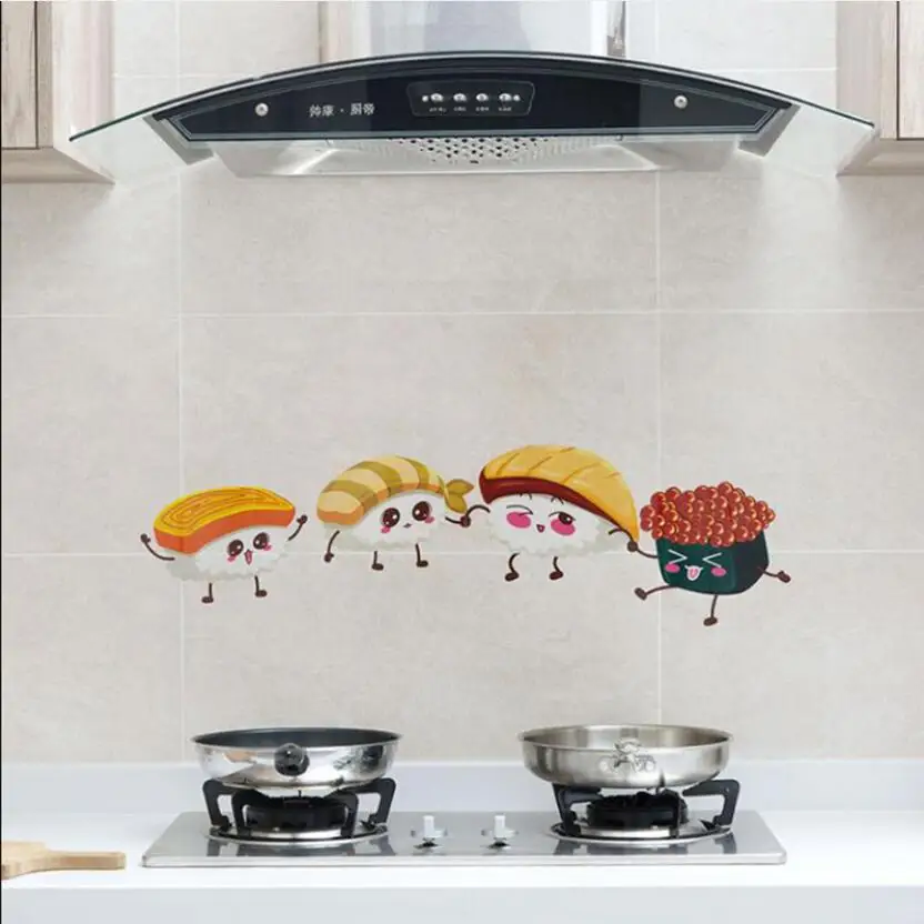 Креативная прозрачная кухонная Настенная Наклейка Декор масляная наклейка