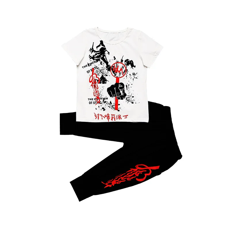 Детский хлопковый костюм с короткими рукавами для мальчиков | Детская одежда и