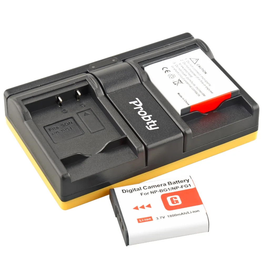 Probty 2 шт. NP-BG1 NP BG1 Камера Батарея + USB Dual Зарядное устройство для SONY DSC W130 W210 W220 W300 H10 H50