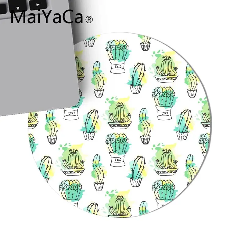 22x22cm Maiyaca кактус сочные альпаки акварельные игры круглый коврик для мыши игровая мышь подкладка для коврика для ПК ноутбук для геймеров Настольный коврик - Цвет: 22x22cm