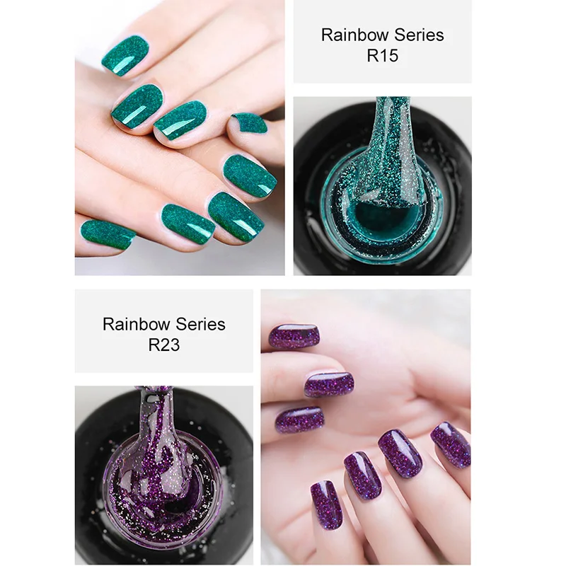 ROSALIND Гель лак для ногтей маникюра дизайн 7 мл цвет радуги гибридный УФ дизайна