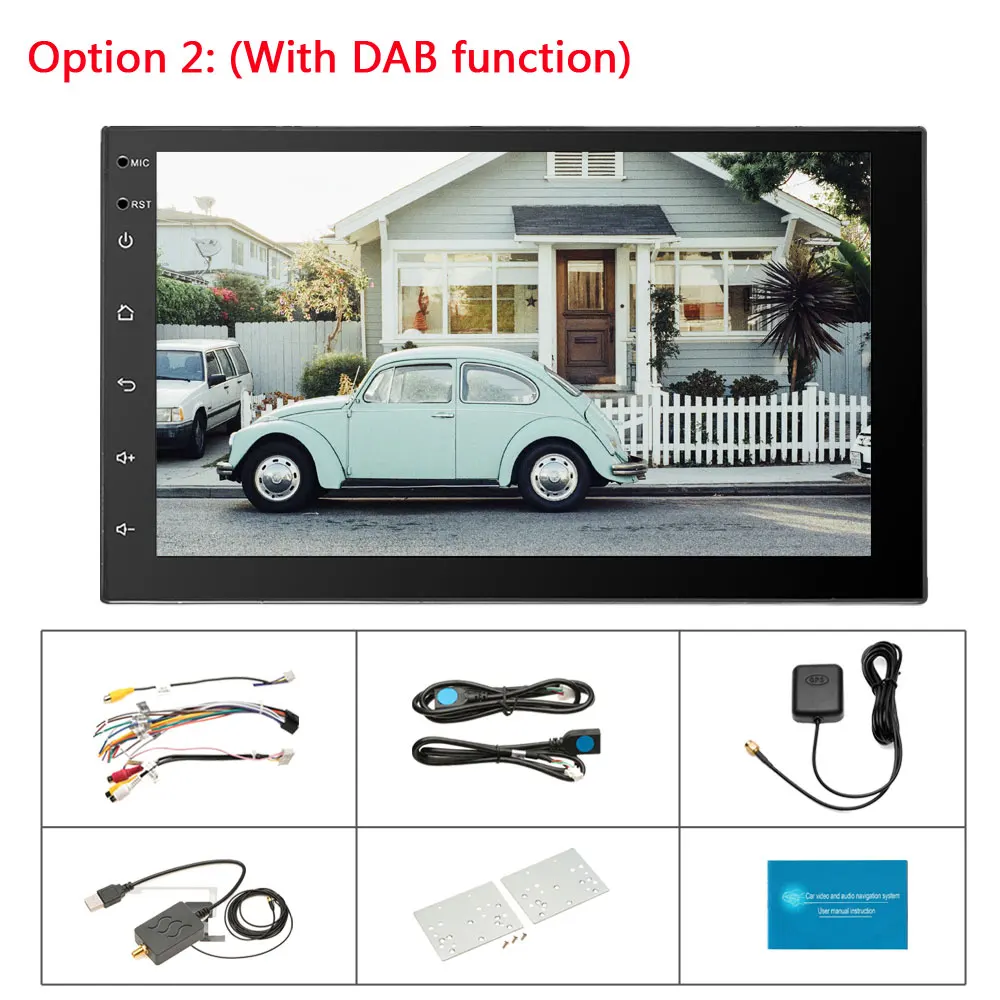 With DAB Function AMPrime 2 Din Android Автомагнитола 7 ''Автомобильный мультимедийный MP5 плеер стерео gps Bluetooth wifi FM USB аудио плеер Зеркало Ссылка стерео - Цвет: With DAB Function