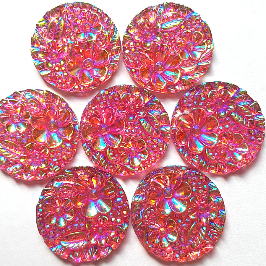 A + качественный большой круглый 30 мм ярко розовый цветок поверхность Свободные