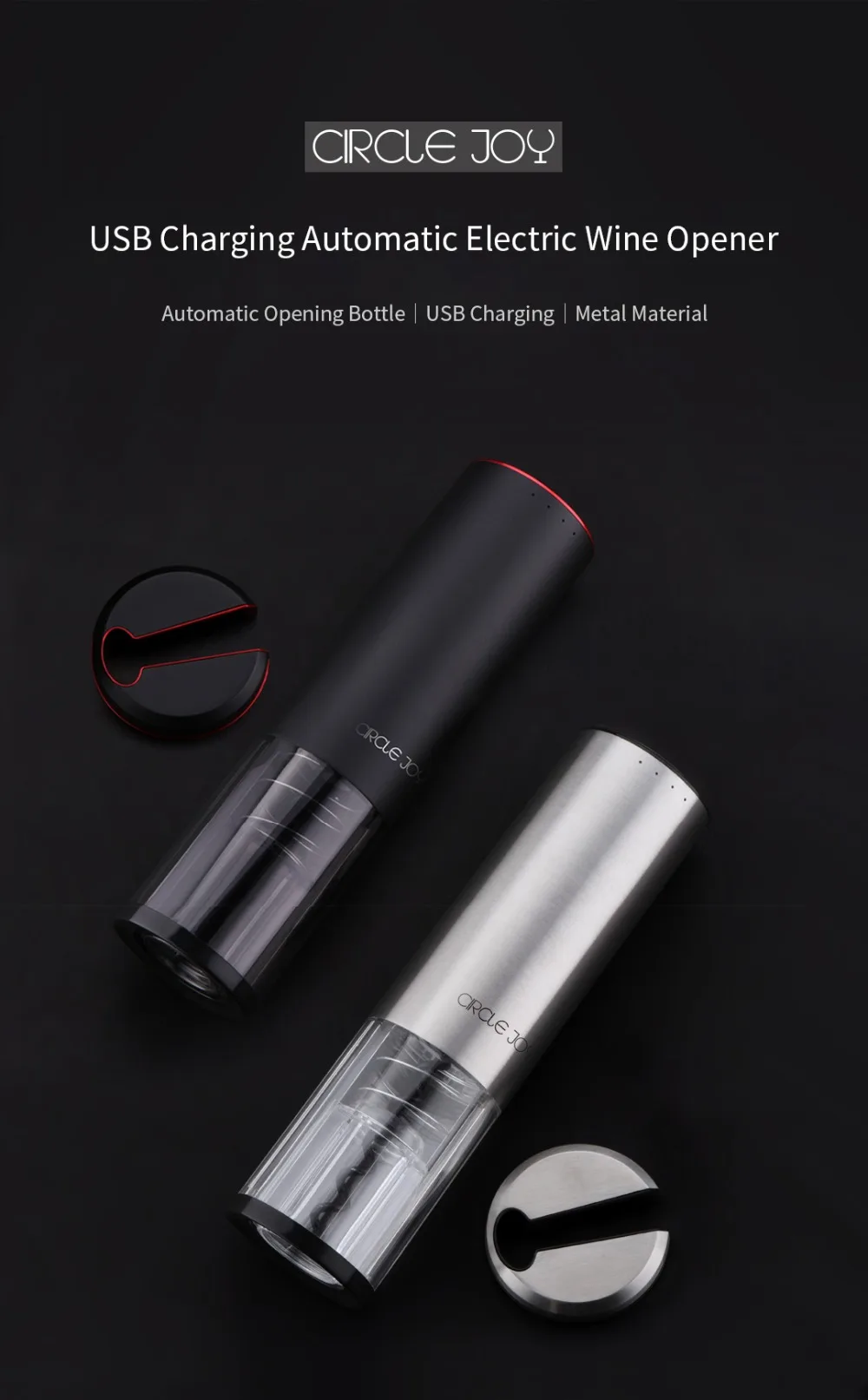 XIAOMI Mijia Circle Joy открывалка для вина usb зарядка Автоматическая электрическая открывалка инструмент для кухонного открытия CJ-EKPQ02