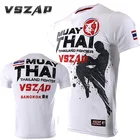 VSZAP тайский бокс Муай Тай тренировочный топ боевые летающие колени футболка для борьбы ММА Мужская футболка