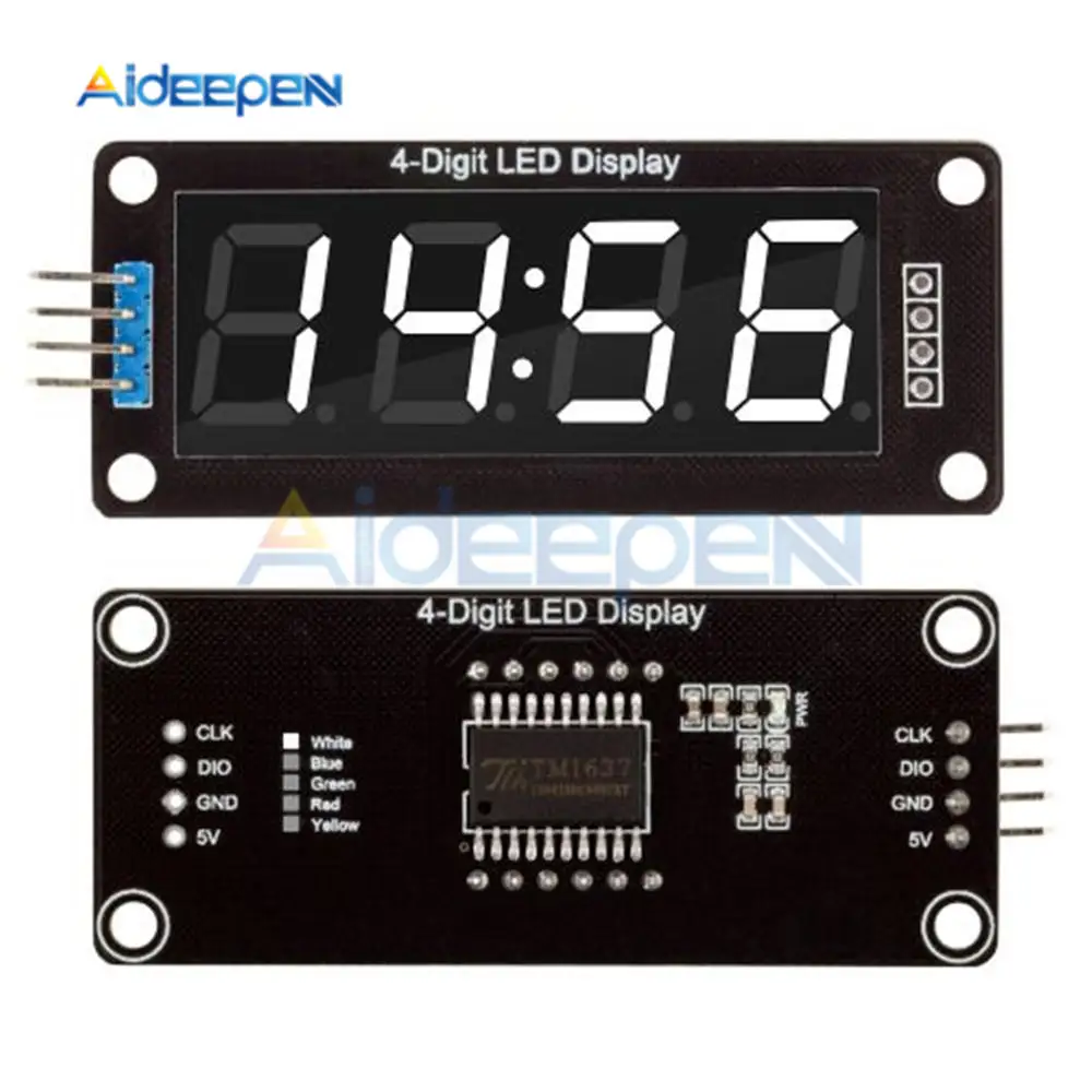 TM1637 Clock Double Dots Module 4-Digit LED 0.56" 0.56 Inch 7 Segments Display Tube 5 Colors LED Display Module For Arduino New