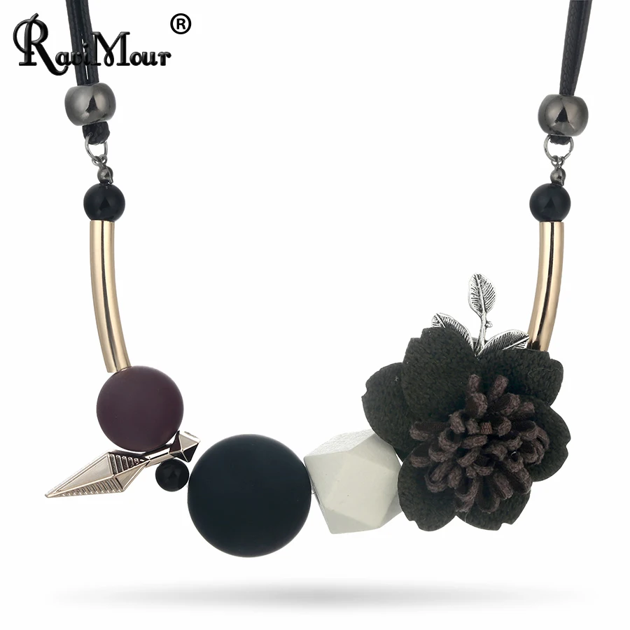 Женское Ожерелье с геометрическим узором RAVIMOUR длинное ожерелье из искусственной