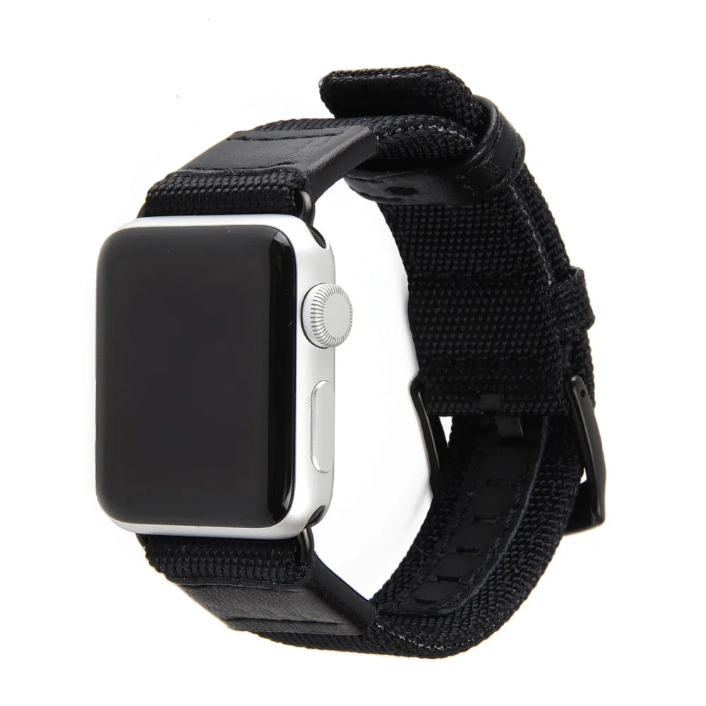 Холщовый кожаный ремешок для apple watch 4, 5, 44 мм, 40 мм, ремешок iwatch 38 мм, 42 мм, нейлоновый спортивный ремешок для apple watch 4, 3, 2, аксессуары для браслетов