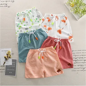 Детские хлопковые шорты, на возраст 1-5 лет, с принтом фламинго