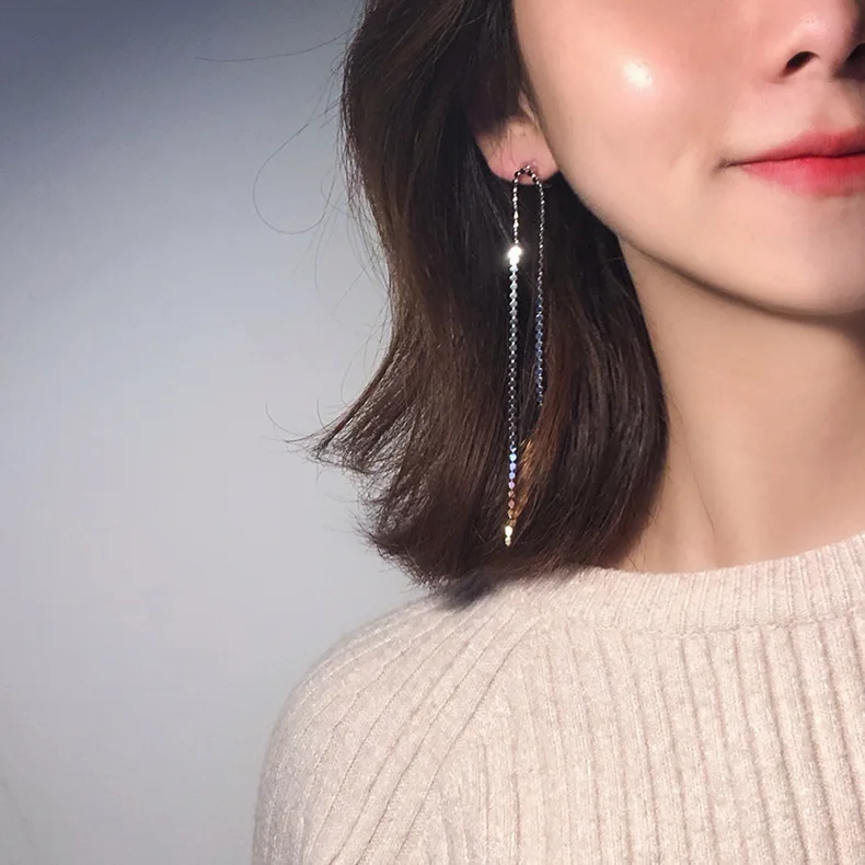 Женские Асимметричные Длинные серьги золотистого цвета женские подвески bijoux