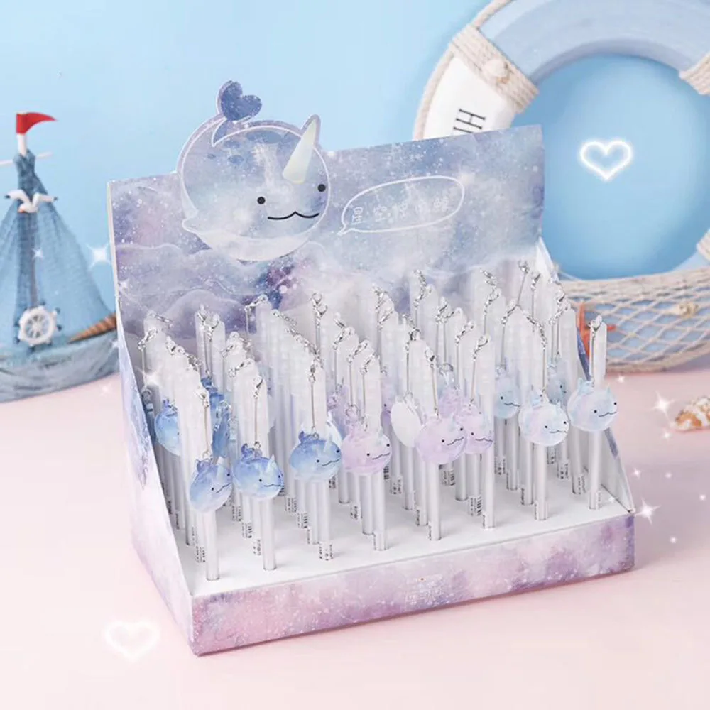 1 шт. милый Kawaii Narwhal кулон гелевая ручка подпись Escolar Papelaria школьные офисные