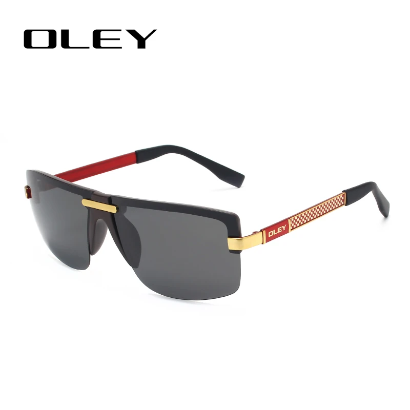 Y4909 C4BOX OLEY Модные мужские бескаркасные поляризованные солнцезащитные очки классические очки пилота UV400 Gafas De Sol Y4909 поддержка пользовательского логотипа - Цвет линз: Y4909 C4BOX