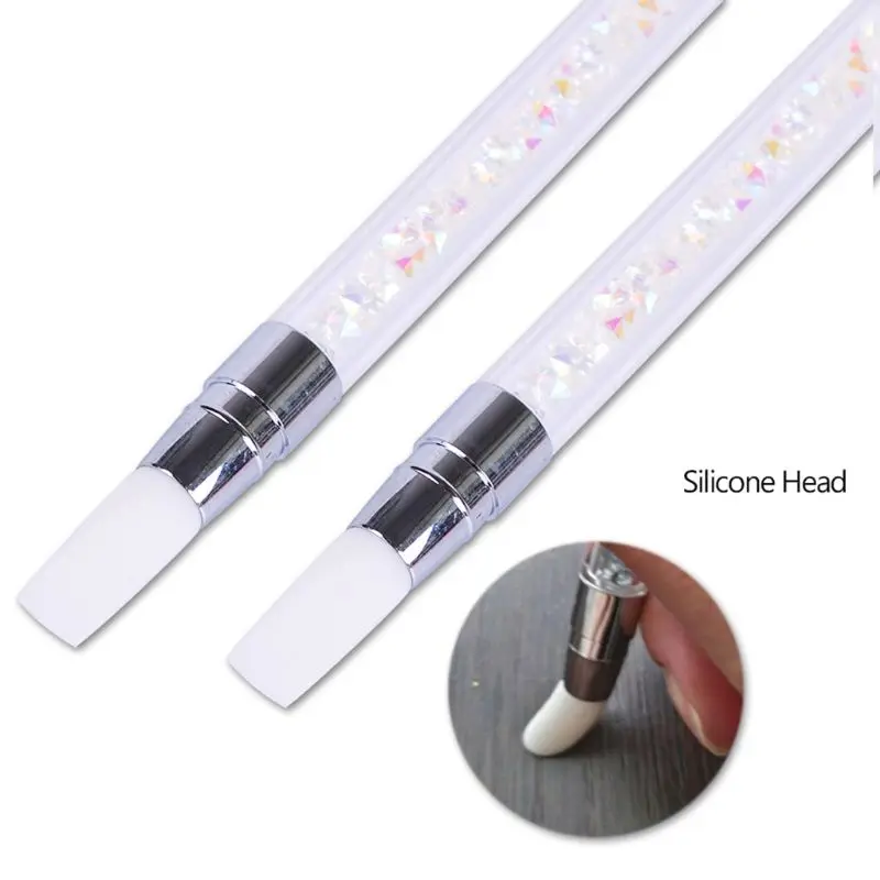 Силиконовая скульптурная ручка с двойным наконечником для нейл арта стразы 3D