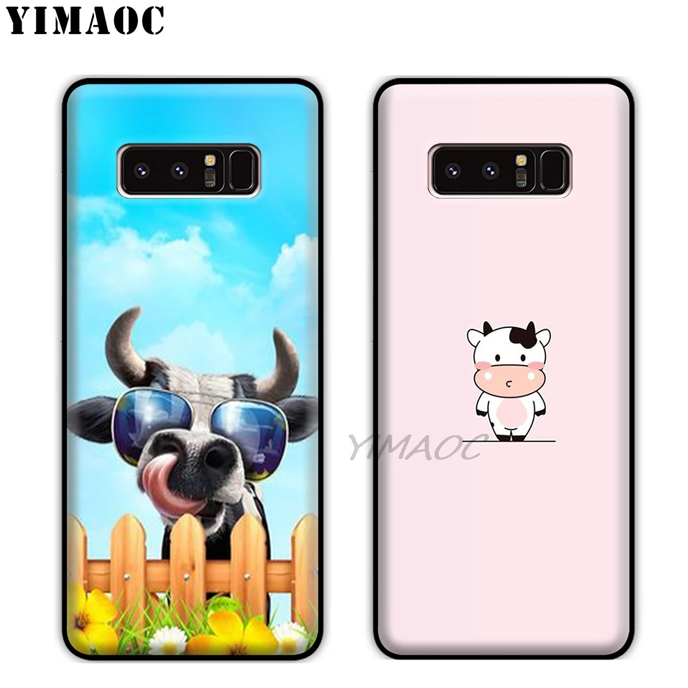 YIMAOC Cute Cow Funny Soft Silicone Case for Samsung Galaxy A9 A8 A6 Plus 2018 A5 A3 2017 2016 Note 9 8 |